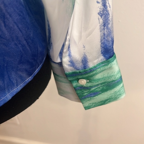 Zara Watercolor Button Down Blouse, Sz. S. - Picture 8 of 13